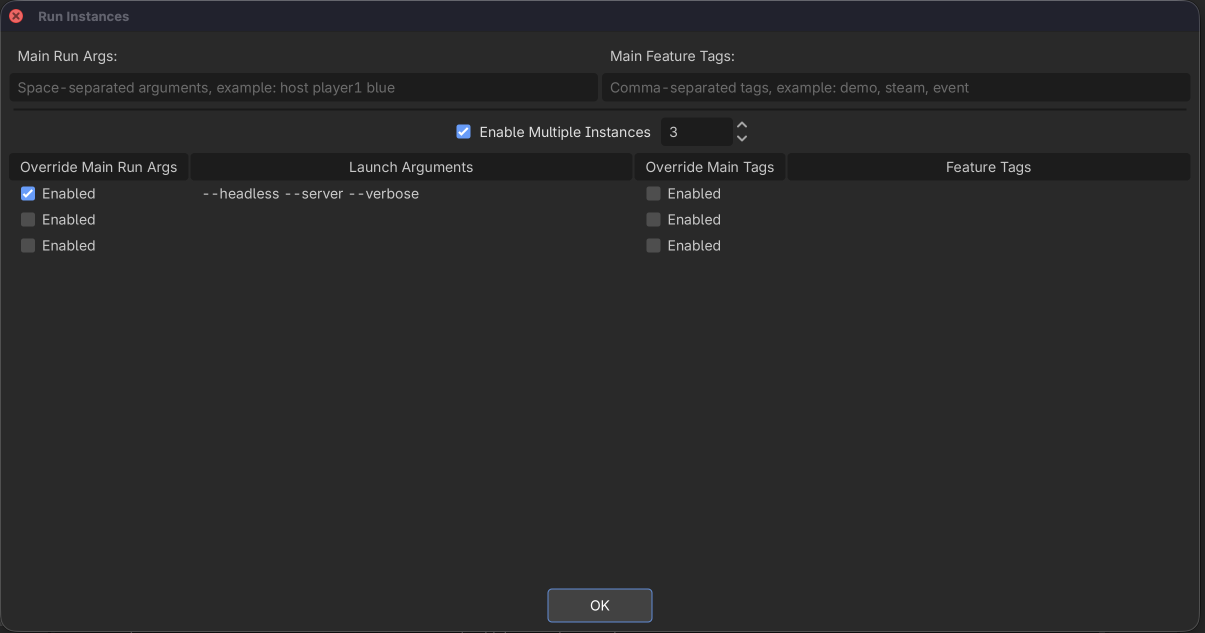 Configure Run Instances